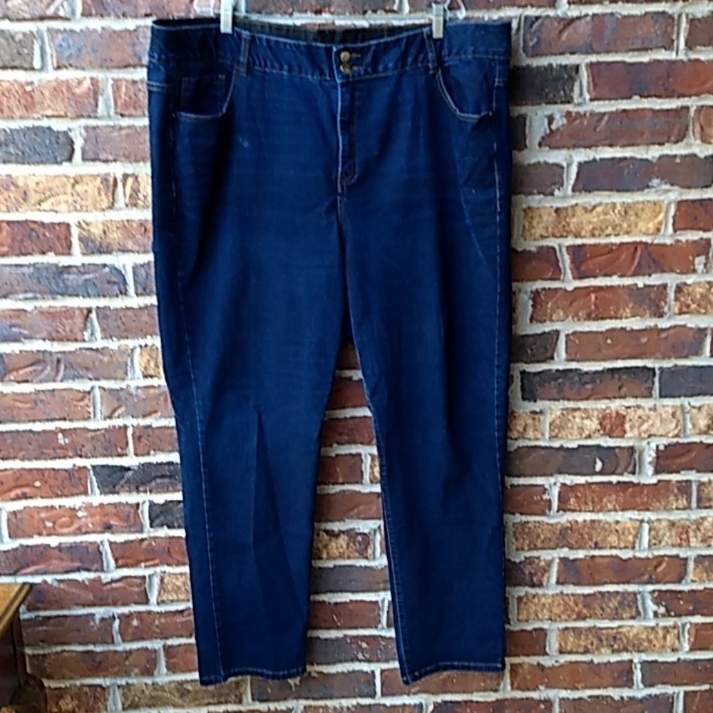 Lane Bryant distressed straight leg jean